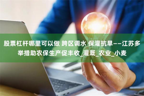 股票杠杆哪里可以做 跨区调水 保灌抗旱——江苏多举措助农保生产促丰收_灌溉_农业_小麦
